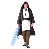 SINSEN Jedi Kostüm für Erwachsene Männer Jedi Kapuzenrobe Tunika...