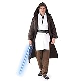 SINSEN Jedi Kostüm für Erwachsene Männer Jedi Kapuzenrobe Tunika...