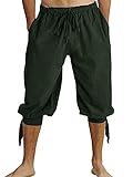 FUERI Herren Kurz Hose Pluderhose Mit Schnürung Sommerhose Wikinger...