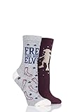 Harry Potter SOCKSHOP Damen 2 Paar Dobby is a Free Elf Baumwolle...