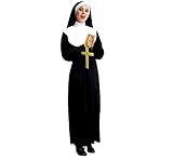 KarnevalsTeufel Damenkostüm Nonne Kleid mit Haube (M)