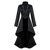 Frauen Steampunk Halloween Jacke Gothic Knopf Mantel Kostüm Frack...