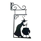 Hearthxy Hexenkessel Metall Silhouette,Halloween-Party-Deko Metall...