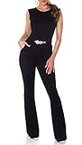 Koucla Business Long Schlag Jumpsuit Ärmellos mit Cutout und Deko...