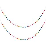 Laughhe 2 Stück Bunte Filzkugeln Girlanden, 2.5m Wolle Filz Ball...