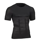 Herren Body Shapewear Belly Compression T-Shirt Abnehmen Top Wear...