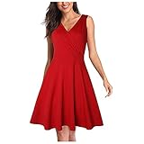 Damen Kleider Vintage Retro Abendkleider Elegante Kreuz V-Ausschnitt...