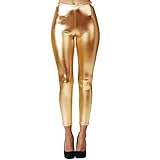 dressforfun 901008 Damen Metallic Leggings, glänzende Hose mit hoher...