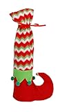 BURI Flaschendekoration Socken Motiv Weihnachtsmann Flaschenkostüm...