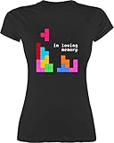 Shirt Damen - Nerd Geschenke - Tetris in Loving Memory - XL - Schwarz...