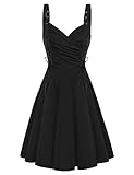Damen Rockabilly A-Linie Kleid mit Schulterriemen Steampunk A-Linie...