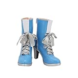 LINGCOS True Damage Qiyana Cosplay Boots High Heel Blue Shoes Custom...