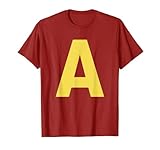 Buchstaben-A lustiges Streifenhörnchen-Gruppen-Kostüm T-Shirt