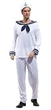 thematys Kapitän Seemann Matrose Kostüm Weiß-Blau - Kostüm für...