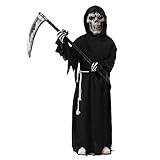 Sensemann Kostüm Sense Schädelmaske SchädeHandschuhe, Unisex...