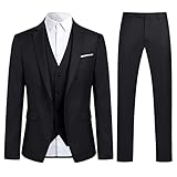 Allthemen Anzug Herren Slim Fit 3 Teilig Anzüge Herrenanzug Schwarz...