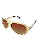 True Romance Elvis Style Sonnenbrille, Gold Rahmen / Brown Gradient...
