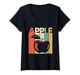 Damen Apfel Kostüm T-Shirt mit V-Ausschnitt