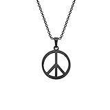 Peace-Zeichen Kette Halskette verstellbar 60er 70er Jahre Hippie...