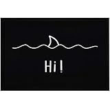 MoonWorks® Fußmatte mit Spruch Begrüßung Hi Hai-Fisch Flosse...