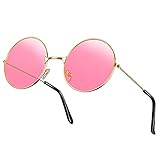 Weewooday Hippie Brille Sonnenbrille Retro Rosa Rund Hippie Stil...