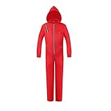 Udekit Unisex Roter Overall mit Taschen La Casa de Papel Cosplay...