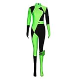 Funhoo Damen Shego Cosplay Kostüm Bodysuit Jumpsuit mit Handschuhen...