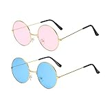 Nuonove Hippie Sonnenbrille, Sonnenbrille Rund, Hippie Kostüm...