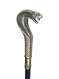 shoperama Gehstock mit Kobra-Griff aus Metall Spazierstock Schlange...