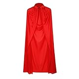 Boyiee 47 Zoll Langer Roter Umhang für Erwachsene Halloween Vampir...