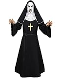 Miulruma Nonne Kostüm Scary Nonne Outfit mit The Nun Horror Maske...