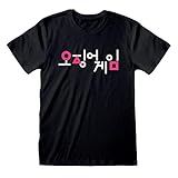 Squid Game, Korean Logo. T-Shirt schwarz 100% Baumwolle für Damen und...