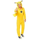 Amscan - Erwachsenenkostüm Pikachu, Fleece-Jumpsuit mit Kapuze,...