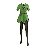 Peter-Kostüm für Erwachsene, Jumpsuit, Pan-Kostüm, Grün,...