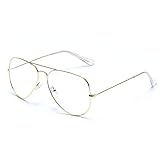 Dollger Klare Lensa Pilotenbrille ohne Sehstärke Metallrahmen für...