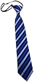 TigerTie Kinderkrawatte in blau dunkelblau gestreift - Krawatte...