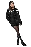 Yungblud Denim Jacke Be Fookin Happy Logo Nue offiziell Unisex Schwarz...