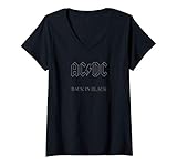 Damen AC/DC - Back in Black Album Artwork T-Shirt mit V-Ausschnitt