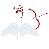 GALPADA Cupid Kostüm Set Angel Wings& Cupid Bow& Love Hairband...