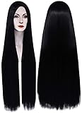 Enenblau Perücke Schwarz Damen 100cm Extra Lange Haare Perücken für...