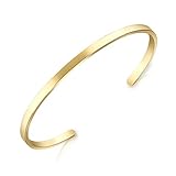 Lolalet 1 Stück Armreif Armband Paare 18K vergoldet Edelstahl Oval...