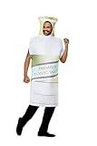 Smiffys 55038 Tonic Flaschenkostüm, Herren, weiß, Einheitsgröße