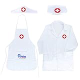 NITAIUN 4 Stück Arztkittel Kinder Arzt Kostüm Arztkittel Laborkittel...