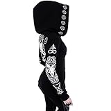 Tomwell Damen Gothic Kapuzenpullover Schwarz Punk Hoodie Mond...