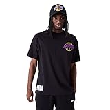 New Era Los Angeles Lakers NBA Black White Oversized BP Neon T- Shirt...