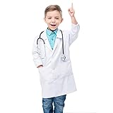 Waflyer Kinder Arztkitel Laborkitel Unisex Weiß Kostüm Baumwolle...