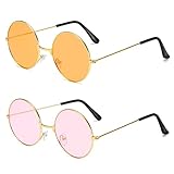 Karjiaja 2 Paare Hippie Gläser, Sonnenbrille Retro Vintage Hippie...