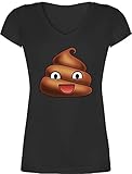 Sprüche Statement mit Spruch - Kackhaufen Emoticon - M - Schwarz -...
