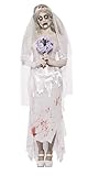 Smiffys, Damen Zombie-Braut Kostüm, Kleid, Schleier und Bouquet,...