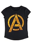 Marvel Damen Avengers Classic Gold Foil Avengers Women's Rolled Sleeve...